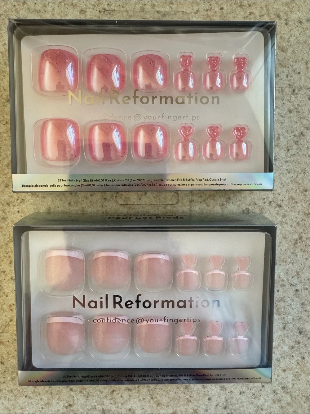 (2) Nail Reformation Press On Toe Nails Sets - New in Boxes!